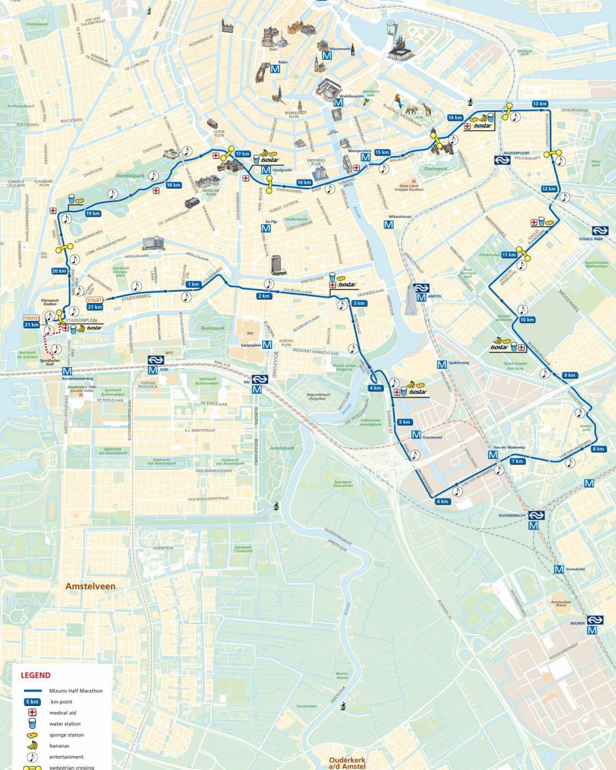 Geld rubber Naar boven Betekenisvol Course and aid stations – TCS Amsterdam Marathon - EN